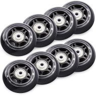 TOBWOLF 8 Pack 76mm 84A Inline Skate Wheels with ABEC-7 Bearings, Roller Skate Replacement Wheels for Girls & Boys Roller Blade Skating - Black
