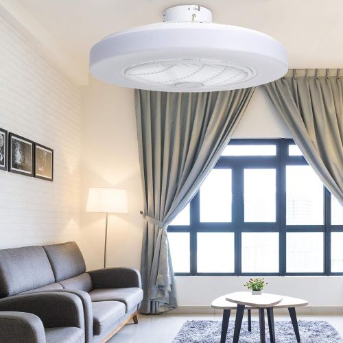  [아마존베스트]Tengchang 22.5 LED Ceiling Fan Light with Bluetooth Speaker, 3 Speeds and 3 Color Changing, Remote Control