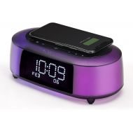 [아마존베스트]iHome iBTW281 Alarm Clock Radio Wake To Light Bluetooth Speaker with Color Changing and Wireless Qi Fast Charging Built-In Dual Alarm Digital Clock with Dimmer, Snooze, Battery Bac