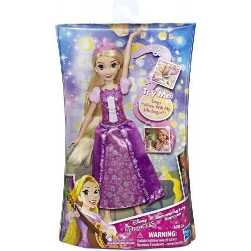 디즈니 Disney Princess Shimmering Song Rapunzel, Singing Fashion Doll Inspired by Disney’s Tangled, Musical Toy for Girls 3 Years Old and Up