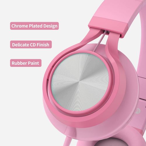  [아마존베스트]AILIHEN C8-Pink Pink 3.5mm Jack Wired On-Ear Headset