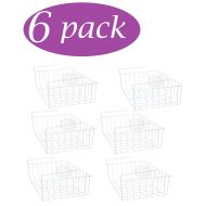 YBM HOME Ybmhome Under Shelf Storage Organizer Wire Basket, Kitchen Pantry Wrap Rack White 2222-6 (6, Medium)
