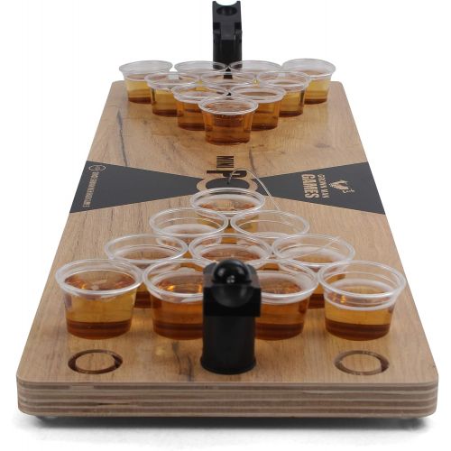  Grown Man Games Mini Beer Pong - Drinking Game - Party Game - Beer Game - Tabletop Beer Pong Table - Mini Pong Mini Game - Tabletop Beer Pong Set