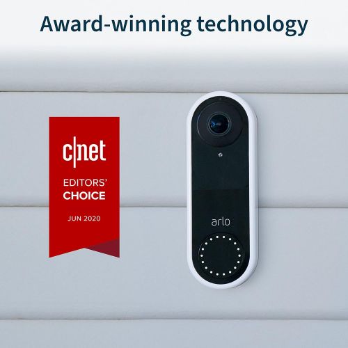  [아마존베스트]Arlo (AVD1001) Video Doorbell | HD Video Quality, 2-Way Audio, Package Detection | Motion Detection and Alerts | Built-in Siren | Night Vision | Easy Installation (Existing Doorbel