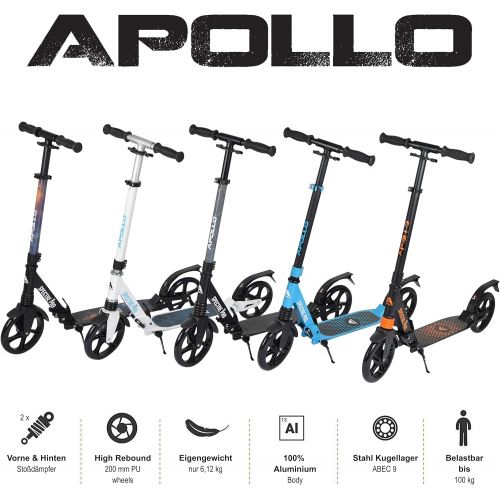  Apollo 200mm Wheel City Scooter - Spectre Pro City Scooter mit Doppel Federung, City-Roller klappbar und hoehenverstellbar, Kickscooter fuer Erwachsene und Kinder