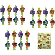 Amscan Ninja Turtles TMNT Birthday Party Supplies Favor Bundle Pack includes 24 Party Blowouts