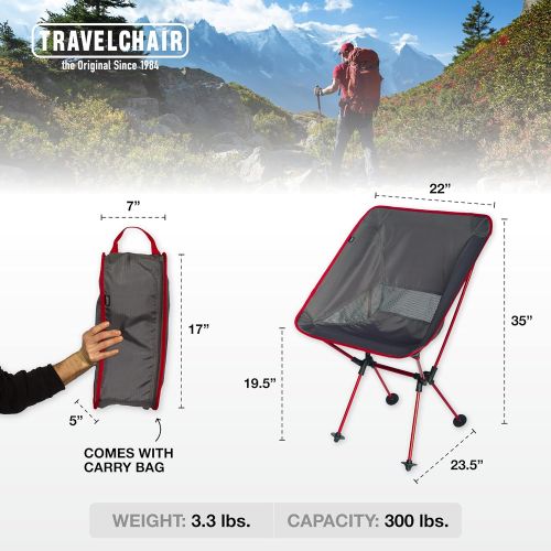  TravelChair Roo Camping Chair, Wider and Higher Than Other Folding Chairs, Black캠핑 의자