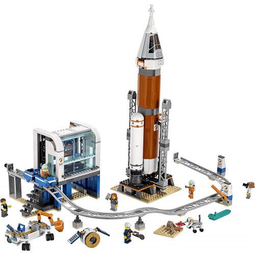  LEGO City Space Deep Space Rocket and Launch Control 60228 Model Rocket Building Kit with Toy Monorail, Control Tower and Astronaut Minifigures, Fun STEM Toy for Creative Play (837