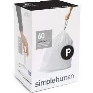 simplehuman Code P Custom Fit Drawstring Trash Bags in Dispenser Packs, 50-60 Liter / 13.2-15.9 Gallon, White ? 60 Liners