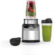 Ninja BN401 Nutri Pro Compact Personal Blender, Auto-iQ Technology, 1100-Peak-Watts, for Frozen Drinks, Smoothies, Sauces & More, with (2) 24-oz. To-Go Cups & Spout Lids, Cloud Sil