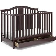 Graco Solano 4-in-1 Convertible Crib with Drawer - Converts to Daybed, Toddler Bed, and Full Size Bed, Undercrib Storage Drawer, Adjustable Mattress Height, Espresso