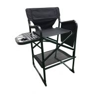 KingCamp World Outdoor Products Hollywood Professional Lightweight Tall Directors Chair witn a Limited Edition Clapper Board Side Table,Built-in Cup Holder,Under Seat Net,Automatic Footrest