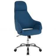 Flash Furniture Marbella Home and Office Upholstered High Back Chair in Blue Fabric