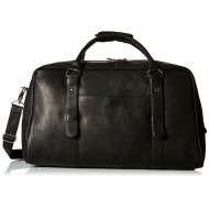 Piel Leather Large Top-Zip Duffel Bag, Black