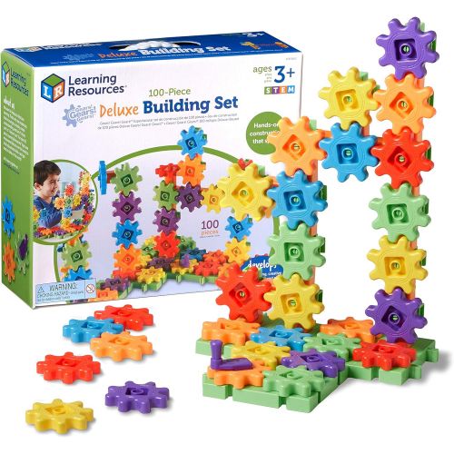  [아마존베스트]Learning Resources Gears! Gears! Gears! 100-Piece Deluxe Building Set, STEM Construction Toy Set, 100 Pieces, Ages 3+