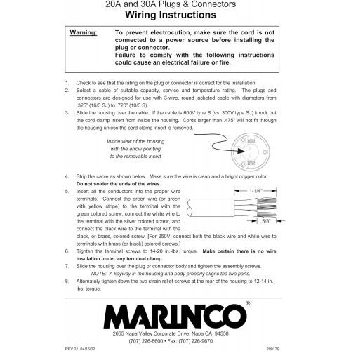  Marinco Shore Power Connectors & Plugs