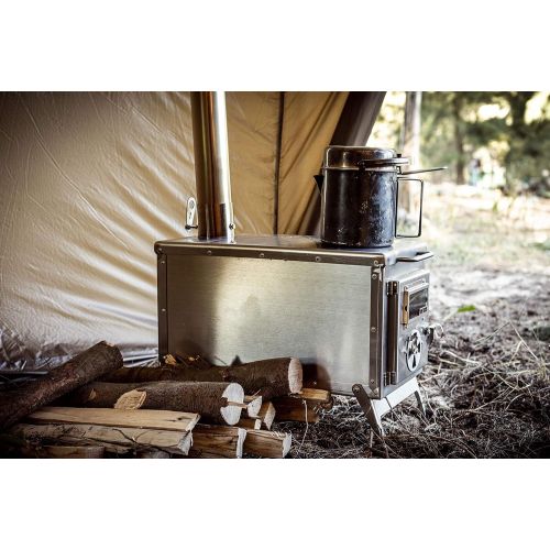  OneTigris Tiger Roar Tent Stove, Portable Wood Burning Stove for Winter Camping Hunting and Outdoor Cooking, Pipes Included.