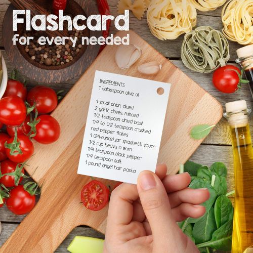  [아마존베스트]Star Right Blank Flashcards - White | 1000 Hole - Punched Cards with 5 Metal Sorting Rings | for School, Learning, Memory, Recipe Cards, and More