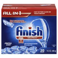 Finish All In 1 Gelpacs, Fresh 20 Tabs, Dishwasher Detergent Tablets