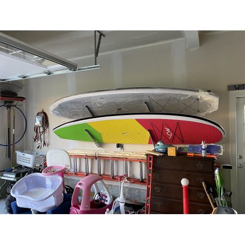  StoreYourBoard 2 SUP Wall Storage Rack, Adjustable Metal Paddleboard Home and Garage Storage, Hanger Mount