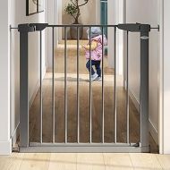 Graco BabySteps Walk-Thru Metal Safety Gate (Gray) - Pressure-Mounted Baby Gate for Doorway, Expands from 29.5-40.5 Inches, 29.5 Inches Tall, Includes 3 Extensions, Perfect for Chi