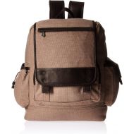 Piel Leather Multi-Pocket Travelers Backpack, Saddle
