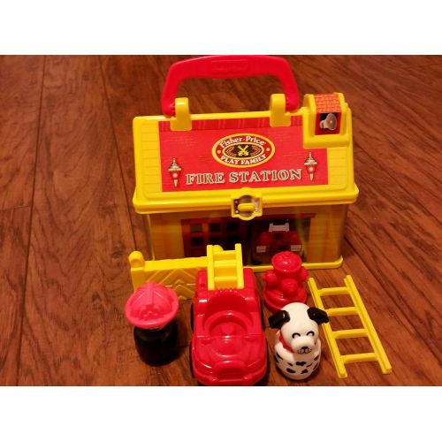  Fisher Price Little People Play N Go Fire Station 50th Birthday Exclusive
