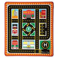 Melissa & Doug Round The City Rescue Rug With 4 Wooden Vehicles (39 x 36 inches)