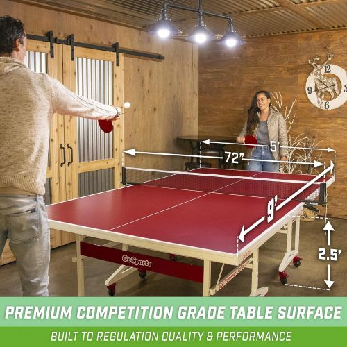  GoSports Tournament Table Tennis Set ? Choose Indoor or Outdoor Table, Includes Net, 2 Paddles, and 3 Balls with Case