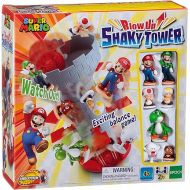 Epoch Games Super Mario Blow Up! Shaky Tower Balancing Game - Tabletop Skill and Action Game with Collectible Figures