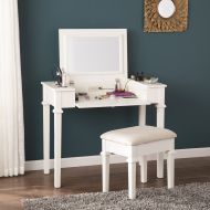 Furniture HotSpot Vanity Set w/Stool  Warm Buttercream  36 W x 18 D x 30.5 H