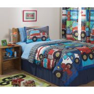 Mainstays Kids Police, Fire and Emergency Cars Heroes at Work Bedding Full Comforter Set for Boys (6 Piece in a Bag)