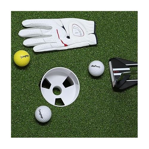  KINGTOP Golf Hole Cup for Backyard Practice Putting Green, Fit PGA | LPGA | USGA Regulations, ABS Ivory White, Outdoor Indoor Golf Putting Cup