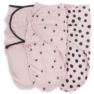 Adjustable Swaddle Blanket Infant Baby Wrap Set 3 Pack 0-3 Months by Elys & Co. (Blush Pink, 0-3 Months)