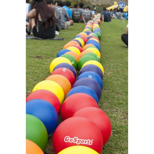  GoSports Soft Touch Foam Dodgeball Set for Kids & Adults - 6 Pack with Mesh Carry Bag, Choose 6 or 7 Size