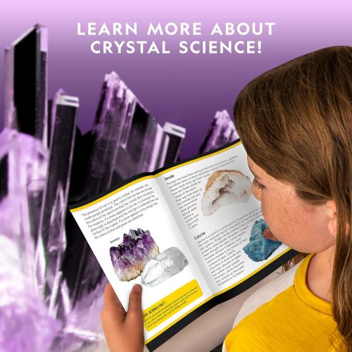 [아마존베스트]NATIONAL GEOGRAPHIC Mega Crystal Growing Lab  Grow 6 Vibrant Crystals, Crystals Grow Fast in 3-4 Days, Includes Light-Up Display Stand, Full-Color Learning Guide, and 4 Genuine Cr