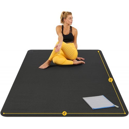  [아마존베스트]AG ACTIVEGEAR Large Yoga Mat 6x4x8mm Extra Thick, Durable, Eco-Friendly, Non-Slip & Odorless Barefoot Exercise and Premium Fitness Home Gym Flooring Mat by ActiveGear