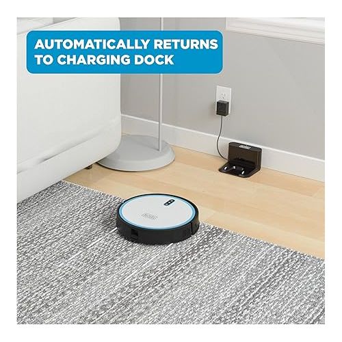  BLACK+DECKER Roboseries Robot Vacuum - 2000Pa Suction, Smart Mapping, App & Remote Control, 120 Min Runtime, Self-Charging, Works with Alexa, Perfect for Hard Floors, Carpets, Pet Hair, Low Carpet