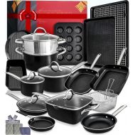 Home Hero Kitchen Pots and Pans Set Nonstick Induction Cookware Sets -23pc Induction Pots and Pans for Cooking Kitchen Cookware Sets with Frying Pans Nonstick Pots and Pans Set Non Sticking