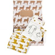 Milkbarn Organic Newborn Gown, Hat and Swaddle Blanket Keepsake Set, Cheetah