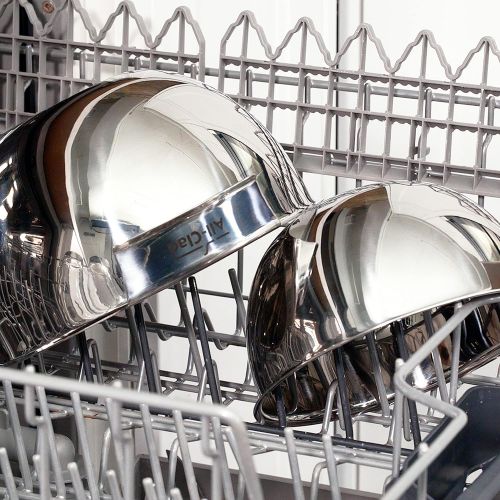  All-Clad MBSET Stainless Steel Dishwasher Safe Mixing Bowls Set Kitchen Accessorie, 3-Piece, Silver