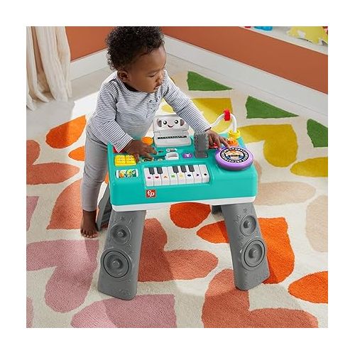 피셔프라이스 Fisher-Price Laugh & Learn Baby & Toddler Toy Mix & Learn DJ Table Musical Activity Center with Lights & Sounds for Ages 6+ Months