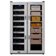 Whynter CWC-351DD Freestanding 3.6 cu. ft. Wine Center Cigar Cooler Humidor, One Size, Stainless Steel/Black