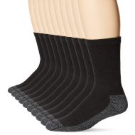 Fruit+of+the+Loom Fruit of the Loom Mens Cotton Work Gear Crew Socks | Cushioned, Wicking, Durable | 10 Pack