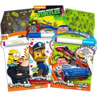 Imagine Ink Coloring Book Bundle Including 3 No Mess Magic Ink Activity Books Featuring Hot Wheels, Paw Patrol, and Despicable Me Minions with 300 TMNT Stickers