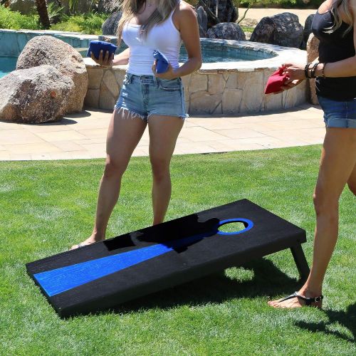  GoSports Regulation Size Solid Wood Cornhole Set - Includes Two 4 x 2 Boards, 8 Bean Bags, Carrying Case and Game Rules