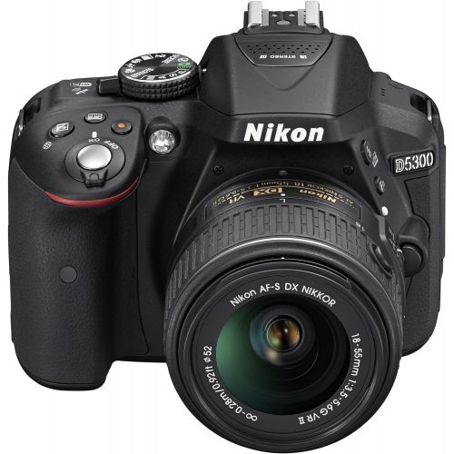  Nikon D5300 24.2 MP CMOS Digital SLR Camera with 18-55mm f/3.5-5.6G ED VR Auto Focus-S DX NIKKOR Zoom Lens (Black)
