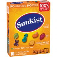 Sunkist Fruit Flavored Snacks, Mixed Fruit, 10 Count (Pack of 8)