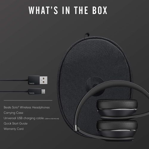 비츠 [아마존베스트]Beats Solo3 Wireless On-Ear Headphones - Apple W1 Headphone Chip, Class 1 Bluetooth, 40 Hours Of Listening Time - Black (Latest Model)