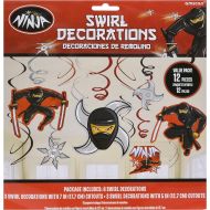Amscan Action Packed Ninja Value Pack Foil Swirls and Cutouts Party Decorations, 12-Piece